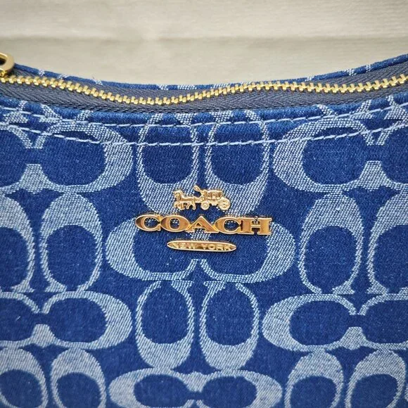 🎶🎶Coach Teri Shoulder Bag In Signature Denim - Picture 4 of 11